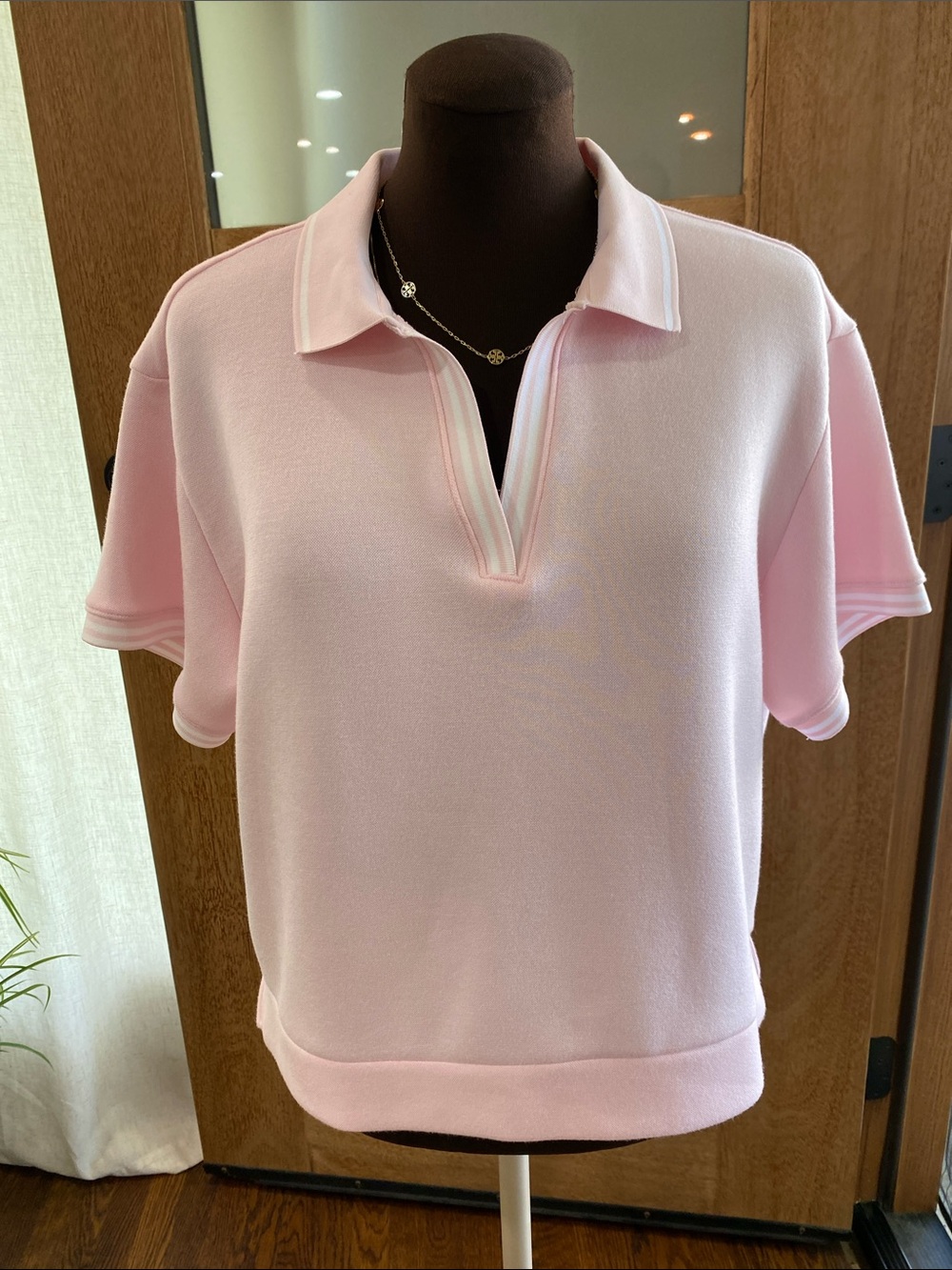Members Mark Ladies' Short Sleeve Polo Top Pink Calia athletic sport